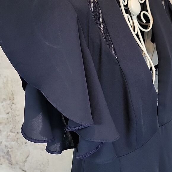 Asos special occasion midi dress in navy Women's Size 4 - Picture 8 of 15